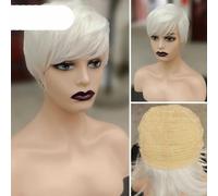 Synthetic White Wig Short Hair Wigs for White/Black Women Natural Bang Wig Cosplay-7348