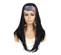 Synthetic Wig Female Headband Wigs for Women Gray Black Braided Wig Braid African Good Quality Headband Wig(Brown)
