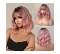 Synthetic Wig Party Wigs Blonde Curly Festival Fake Hair Heat Resistant Blonde Ombre Wig Middle Length Cosplay Synthetic Hair Wigs for Women Cosplay Wig(Color:LC032-1)