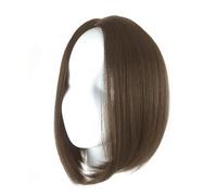 Synthetic Wigs Short Hairpiece with Center Parting Fibers Comfortable Fit for Stage or Short Straight Wigs Heat Resist Fiber