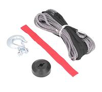 Synthetic Winch Rope Kit, 4400lbs Heavy Duty Recovery Cable with Spring Clevis Sling Hook and Rubber Stopper, Universal Winch Rope for Off Road Vehicles and Plows