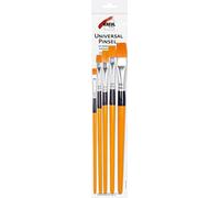 Synthetics Universal Brush Set, 5 Flat Brushes in Sizes 6, 8, 10, 12 and 16