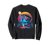Synthwave Bernese Mountain Dog Howling To The Moon Sweatshirt