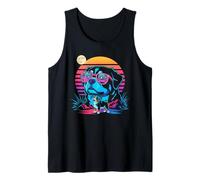 Synthwave Bernese Mountain Dog Howling to The Moon Tank Top