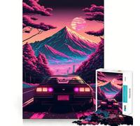 Synthwave Car in Motion 1000 Piece Jigsaws for Adults Puzzle Intellect Toy Relaxing Fun Quality Cut Fine Art Piece (38x52cm)