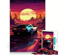 Synthwave Car in Motion for Adults 1000 Piece Jigsaw Puzzle Pure Logic Toy Peaceful Time Sharp Cut Heartfelt Gift (38x26cm)