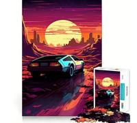 Synthwave Car in Motion Jigsaw Puzzles for Adults1000 Pieces Boost Memory Soothing Fun Premium Cut Thoughtful Gift (50x75cm)