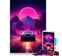 Synthwave Car Jigsaw Puzzles 1000 Pieces for Teenagers Strong Logic Toy Home Activity Clear Edge Cherished Gift (38x26cm)