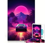 Synthwave Car Jigsaw Puzzles 1000 Pieces for Teenagers Think Game Peaceful Time Quality Edge Perfect Present (50x75cm)