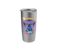 Synthwave German Shorthaired Pointer Howling to The Moon GSP Stainless Steel Insulated Tumbler
