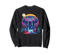 Synthwave German Shorthaired Pointer Howling To The Moon GSP Sweatshirt