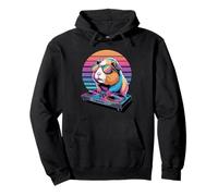 Synthwave Guinea Pig DJ Sunglasses Pullover Hoodie