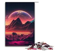 Synthwave Neon Palms Jigsaw Puzzles for Adults Piece Challenging Puzzles Family Game Night Fun DIY Decorative Artwork 1000 PCS(75x50cm)