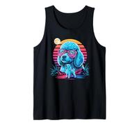 Synthwave Poodle Howling to The Moon Poodles Tank Top