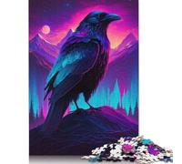 Synthwave Raven Puzzles 500 Pieces for Teenagers Gifts Puzzle for Adults And Teenager for Adults Teenagers Age 12+ 500pcs (52x38cm)