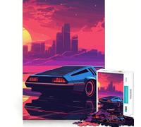 Synthwave Retro Car Sunset Jigsaw Puzzles 1000 Pieces for Adults Reason Skill Toy Calm Relax Exact Cut Heartfelt Gift (50x75cm)