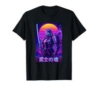 Synthwave Samurai Mecha Retro Japanese Robot T-Shirt