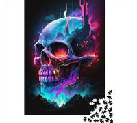 Synthwave Skull3 Wooden Jigsaw Puzzles for Adults 1000 Piece Puzzles Rectangular Puzzle And Home Decor And Family Game 1000pcs (75x50cm)