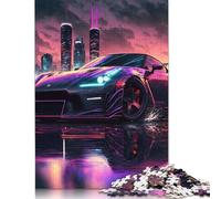 Synthwave Sportscar Puzzles 1000 Pieces Wooden Puzzles for Adults And Teenager Family Game Christmas Eve Gifts 1000pcs (75x50cm)