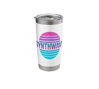 Synthwave Striped Sun Retro Stainless Steel Insulated Tumbler