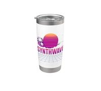 Synthwave Sunset Grid Vaporwave Stainless Steel Insulated Tumbler