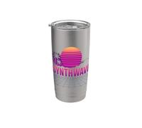 Synthwave Sunset Grid Vaporwave Stainless Steel Insulated Tumbler