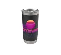 Synthwave Sunset Grid Vaporwave Stainless Steel Insulated Tumbler