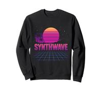 Synthwave Sunset Grid Vaporwave Sweatshirt