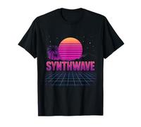 Synthwave Sunset Grid Vaporwave T-Shirt