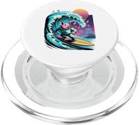 Synthwave Surfer Pig Astronaut Pigs PopSockets PopGrip for MagSafe