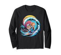 Synthwave Surfer Squirrel Astronaut Squirrels Long Sleeve T-Shirt