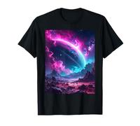 Synthwave Vaporwave Sci-Fi Alien Planet Space Landscape Art T-Shirt