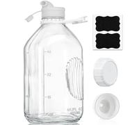 Syntic 64 Oz Glass Milk Bottle with Lid,Handle & Measurement Marks