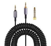 SYNTOUN 3.5mm Cable Extension Cord with 6.35mm Adapter | 150cm Unstretched Cord Spring Cable Coiled Line with 6.35mm Adapter for H800 Headphone