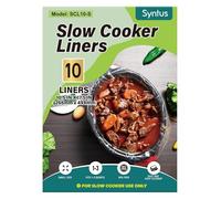 Syntus 10 Slow Cooker Liners, Small Size 10.5"x 17.5" Fit 1QT to 3QT Pots | BPA Free, Heat-resistant Up to 400°F, Durable Nylon Blend, High Tenacity, 100% Leak-proof, Disposable Liners, Easy Cleanup