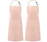 Syntus Adjustable Bib Apron with 2 Pockets Cooking Kitchen Aprons for Women Men Chef, Nude Pink, 26.77×33.07 inch