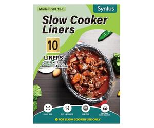Syntus Slow Cooker Liners, 10 Count Cooking Bags Small Size Disposable Pot Liners Plastic Bags, Fit 1QT to 3QT for Slow Cooker Cooking Trays, 10.5"x 17.5", 10 Liners