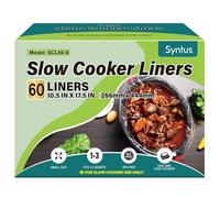 Syntus Slow Cooker Liners, 60 Count Cooking Bags Small Size Disposable Pot Liners Plastic Bags, Fit 1QT to 3QT for Slow Cooker Cooking Trays, 10.5"x 17.5" 1 Pack, SCL60-S