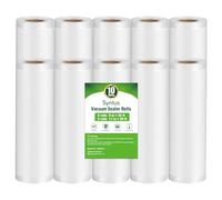 Syntus Vacuum Sealer Bags, 10 Pack 5 Roll 11" x 20' and 5 Roll 8" x 20' Commercial Grade BPA Free Bag Rolls, Food Vac Bags for Storage, Meal Prep or Sous Vide