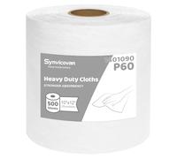 Synvicovan Jumbo Roll Industrial Cleaning Wipes, Super Absorbent Heavy Duty Cloths, White (1 Roll of 500 Sheets, 12"x 10" Each Sheet)