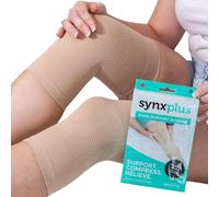 SynxBody SynxPlus Knee Support Sleeve (Pair) Knee Brace Elastic Breathable Knee Compression Sleeve. Helps Relieve Joint Pain for Arthritic Sufferers and Recovery from Injuries - Large