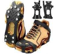 SYNYOUR Crampons, Ice Grips for Shoes and Boots, Silicone Stainless Steel Ice Cleats for Winter Hiking Walking Climbing Ice Fishing, Grippers Shoe Spikes Grips Traction, Unisex Snow Grips, XL