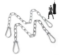 Syocsek 2 Pack 30 Inch Heavy Duty Chains, 440LB Thick Stainless Steel Chain with Carabiners, Easy to Adjust Silver Link Chain Extender for Boxing Punching Bag Porch Swing Hammock Chair Hanging