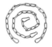 Syocsek 2 Pack Gate Chain Lock for Outdoor Fence with Carabiner, 5/32 x 24 Inch Stainless Steel Link Chains No Fear of Being Bent, Easy to Adjust Barn Chain for Livestock Gate, Silver