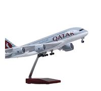 SYOEUR 1 160 50.5CM For A380 QATAR Airline Airplane Airbus Model W Light And Wheel Diecast Resin Plane Playkits