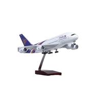 SYOEUR 1 160 Aircraft Airbus Fit For 380 A380 THAI Aviation W Light Wheel Landing Gear Die Cast Plastic Resin Airplane Hobby Playgame Kit