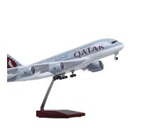SYOEUR 1 160 Scale Model Aircraft 50.5cm For Qatar Airways A380 With Lights and Wheels Diecast Resin Kit Playkits(No light)