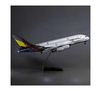 SYOEUR 1 160 Scale Model Resin Airplane Fit For A380 ASIANA Aviation LED Light Landing Gear Die-Cast Aircraft Collection Hobby Playgame Kit(B)