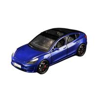 SYOEUR 1/24 Alloy Model Car For Tesla Model3 Die-cast Sound And Light Pull Back Toy Shop Decoration Accessories Hobby Vehicles Playgame Kit(Blue)