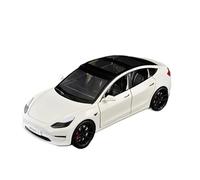 SYOEUR 1/24 Alloy Model Car For Tesla Model3 Die-cast Sound And Light Pull Back Toy Shop Decoration Accessories Hobby Vehicles Playgame Kit(White)